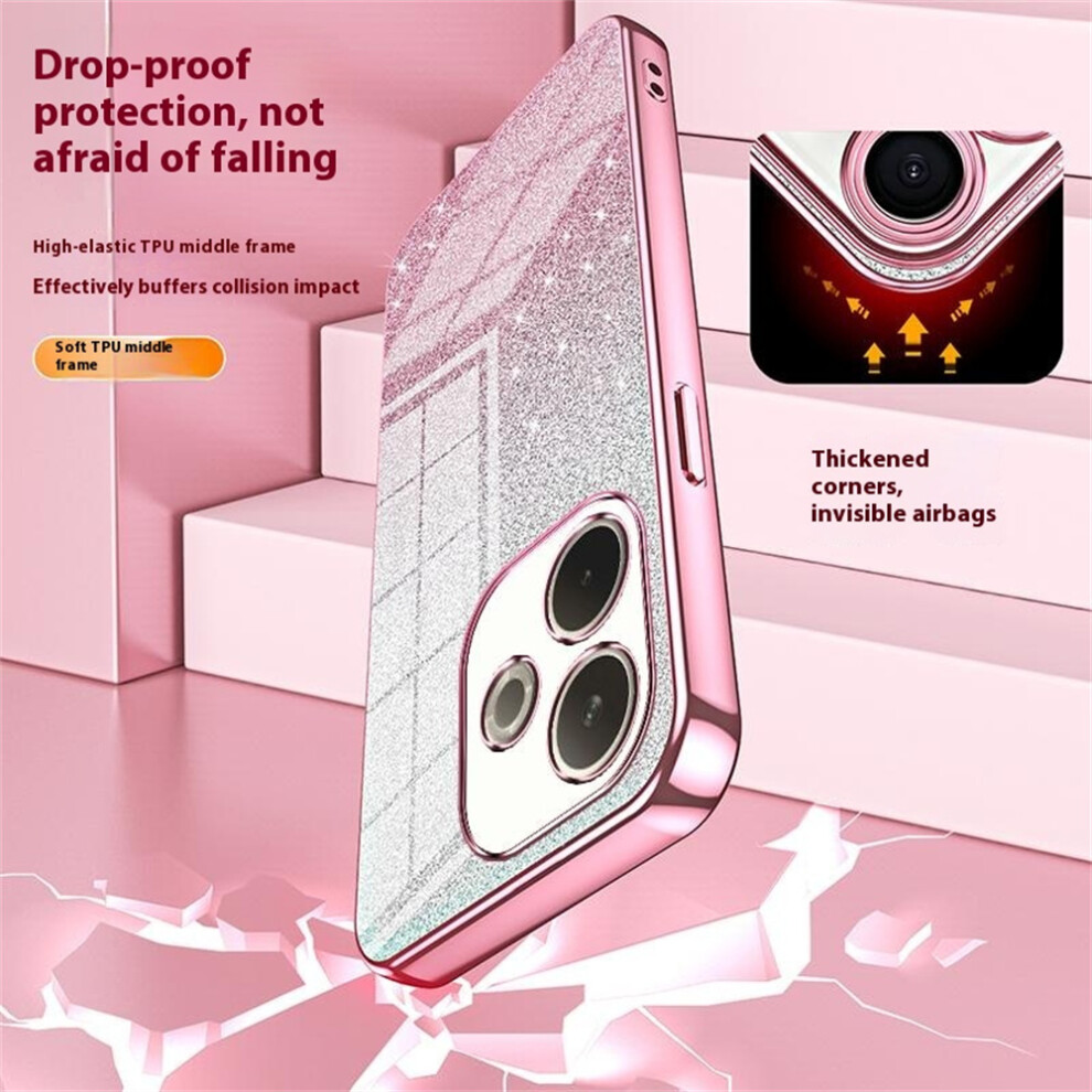 (Purple) Phone Case For Oppo A5 Pro 4G (Global) / A5 Pro 5G (Global) / A5 Energy 5G (China) Electroplating Gradient Glitter Tpu C Purple 6914294737501