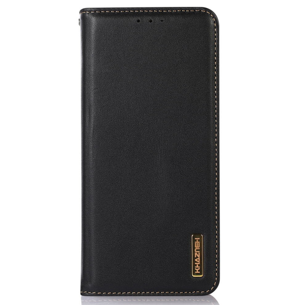 (Black) Khazneh For Xiaomi Poco M8 Pro 5G / Redmi Note 15 Pro+ 5G (Global) Case Wallet Genuine Cow Leather Phone Cover Nappa Tex Black 6914292916359