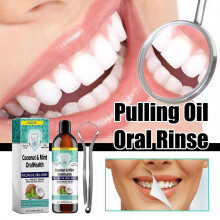 Eelhoe Coconut Oil Mouthwash for Oral Care Removes Tooth Stains Whitens Teeth Freshens Breath Cleans Mouth