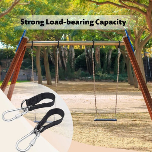 Swing Fixing Kit - Black - Tear-Resistant Nylon Straps - 200 kg Capacity - Easy Assembly 1