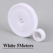 Double Side Hook and Loop Tape Reusable Fastening Tape Cable Ties for Diy Home Office Wire Bundling white | 30mm 5Meter