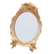 Retro Country Style Desktop Mirror 14x8.8x3cm Women Cosmetic Makeup Tool