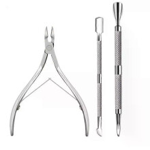 Set argentato per manicure e pedicure in acciaio inox: tagliaunghie, forbici, spingicuticole, kit rimozione pelle morta
