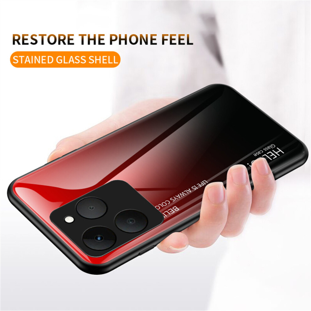 (Black) For Realme 15T 5G Case Anti-Scratch Tempered Glass + Pc + Tpu Phone Cover Black 6914294053250