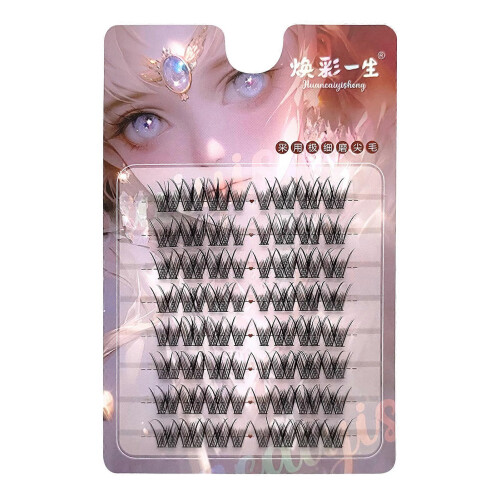 Wimpernbüschel 7-13 mm, gemischte C-Curl-Form, schwarze Kunstfaser