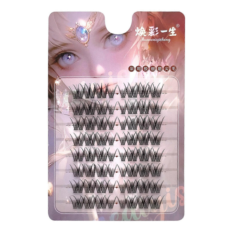 False Eyelashes Clusters 7-13mm Mixed C Curl Black Synthetic Fiber Lashes