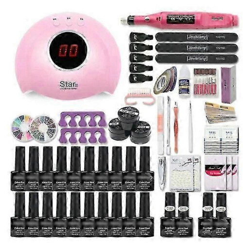 Professional Gel Nail Starter Set with UV Light for Quick Extensions & Polishing