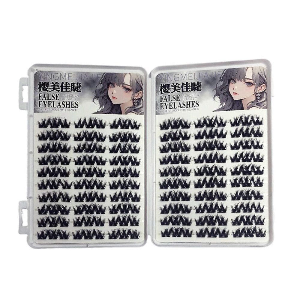 One Box Natural Dense Long Curly False Eyelashes DIY Lash Clusters Wispy Easy