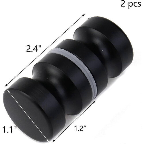 2 schwarze Glastürgriffe für Duschen 2