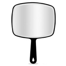 Large Handheld Salon Mirror with Handle