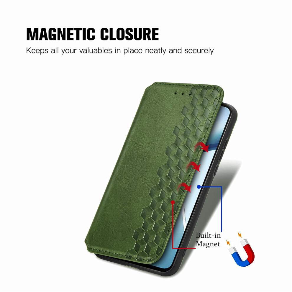 (Green) For Xiaomi 17 Pro Case Rhombus Imprint Pu Leather Wallet Phone Cover Green 6914295037143