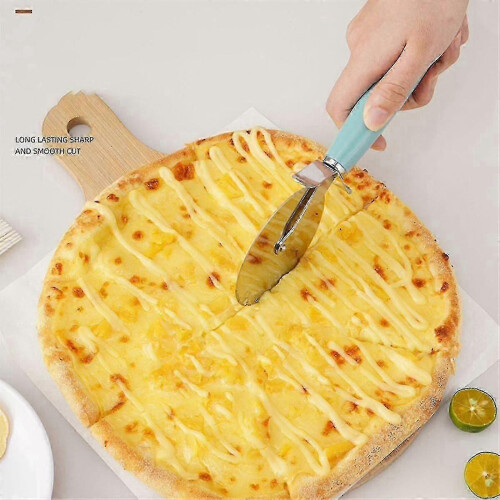 Stainless steel pizza cutter for classic pizza with sharp wheel 1