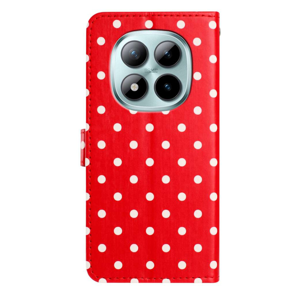 (Red) For Xiaomi Poco M8 Pro 5G / Mi Note 15 Pro+ 5G (Global) Leather Case Polka Dot Pattern Wallet Stand Folio Phone Cover Red 6914294812581