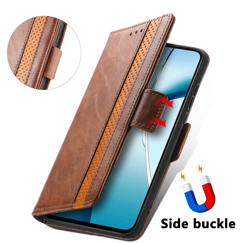 (Dark ) Caseneo For Xiaomi 15T Phone Cases Pu Leather Cover Stand With Rfid Blocking Wallet Brown 6914296185003