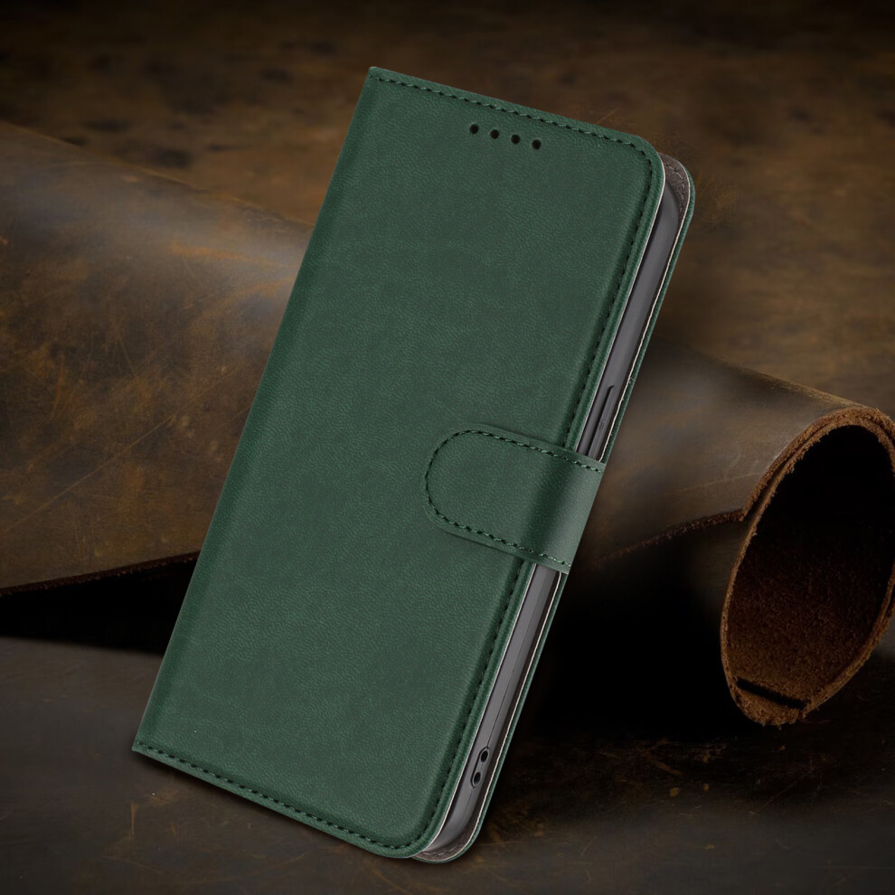 (Blackish ) For Xiaomi 17 Leather Case Solid Color Phone Cover With Wallet Green 6914299821960