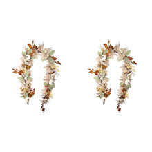 2X Herfstdecoratie - Herfstslinger - 1,8 Meter Herfstblad Pompoen Bessenslinger - Open Haard Thanksgiving Halloween Oogstdecoraties