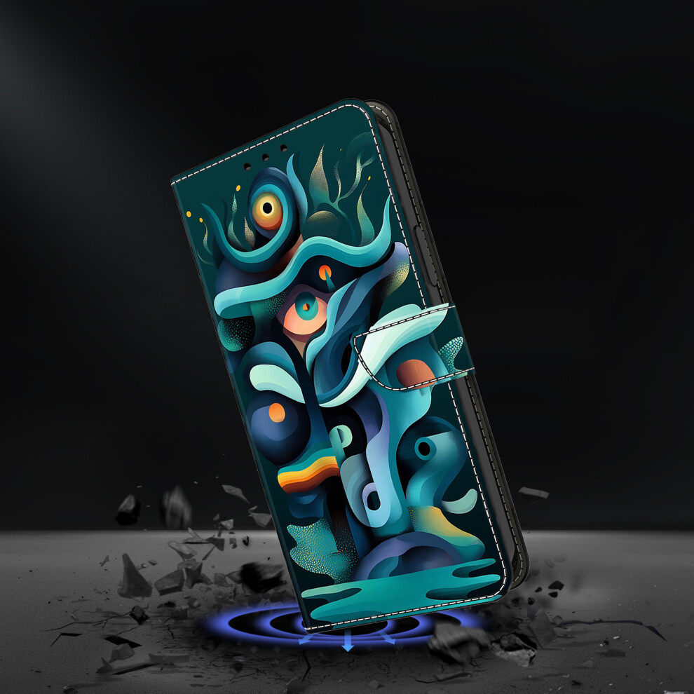 (Graffiti Shadow) For Xiaomi 15T Case Foldable Stand Wallet Pattern Printing Pu Leather Flip Phone Cover Green 6914292795770