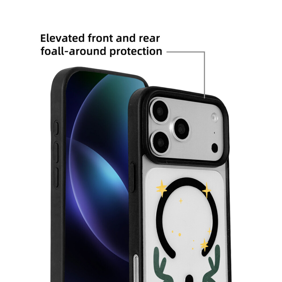 (Deer Head) Eycase For Iphone 17 Pro Max Christmas Series Magnetic Case Pattern Print Tpu + Acrylic Cover Compatible With Magsafe 6914293830647