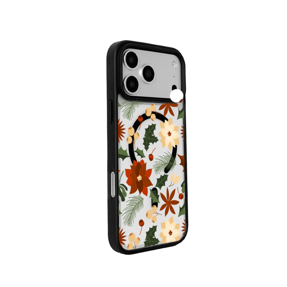 (Vintage Christmas Floral) Eycase For Iphone 17 Pro Christmas Series Magnetic Case Pattern Print Tpu + Acrylic Cover Compatible With Magsafe 6914299102076