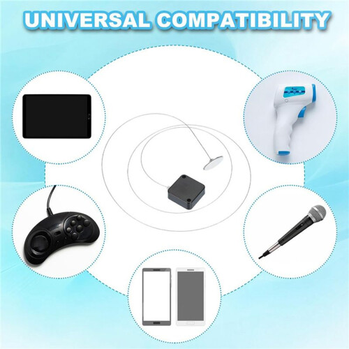 Cordon de Télécommande Rétractable de 1,5 M, Lot de 4, Cordon de Sécurité avec Adhésif Double Face et Vis 1