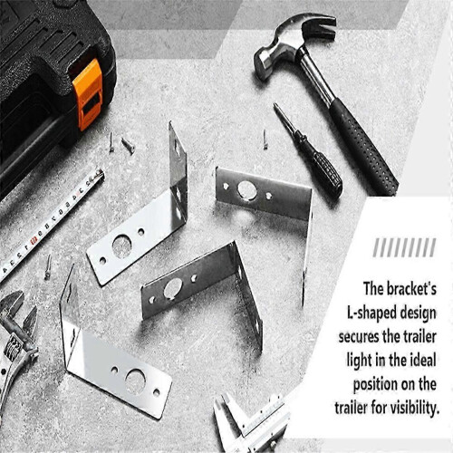 L shape trailer light brackets for boat utility trailer lights - 2 pcs mounting 1