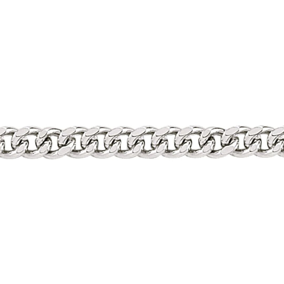 Jewelco London (18) Sterling Silver Curb Pendant Chain Necklace 2.2Mm - Gvch7
