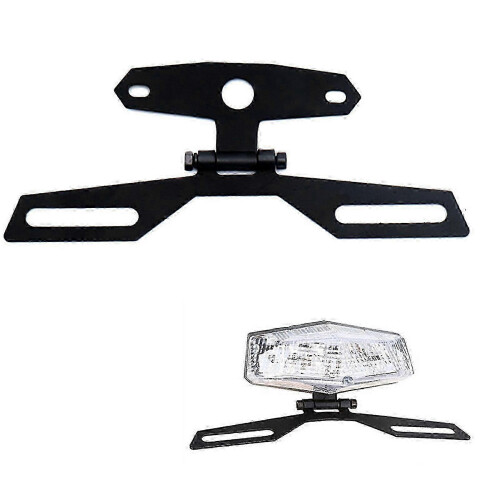 Folding license plate holder for motorcycle with adjustable tail bracket 2