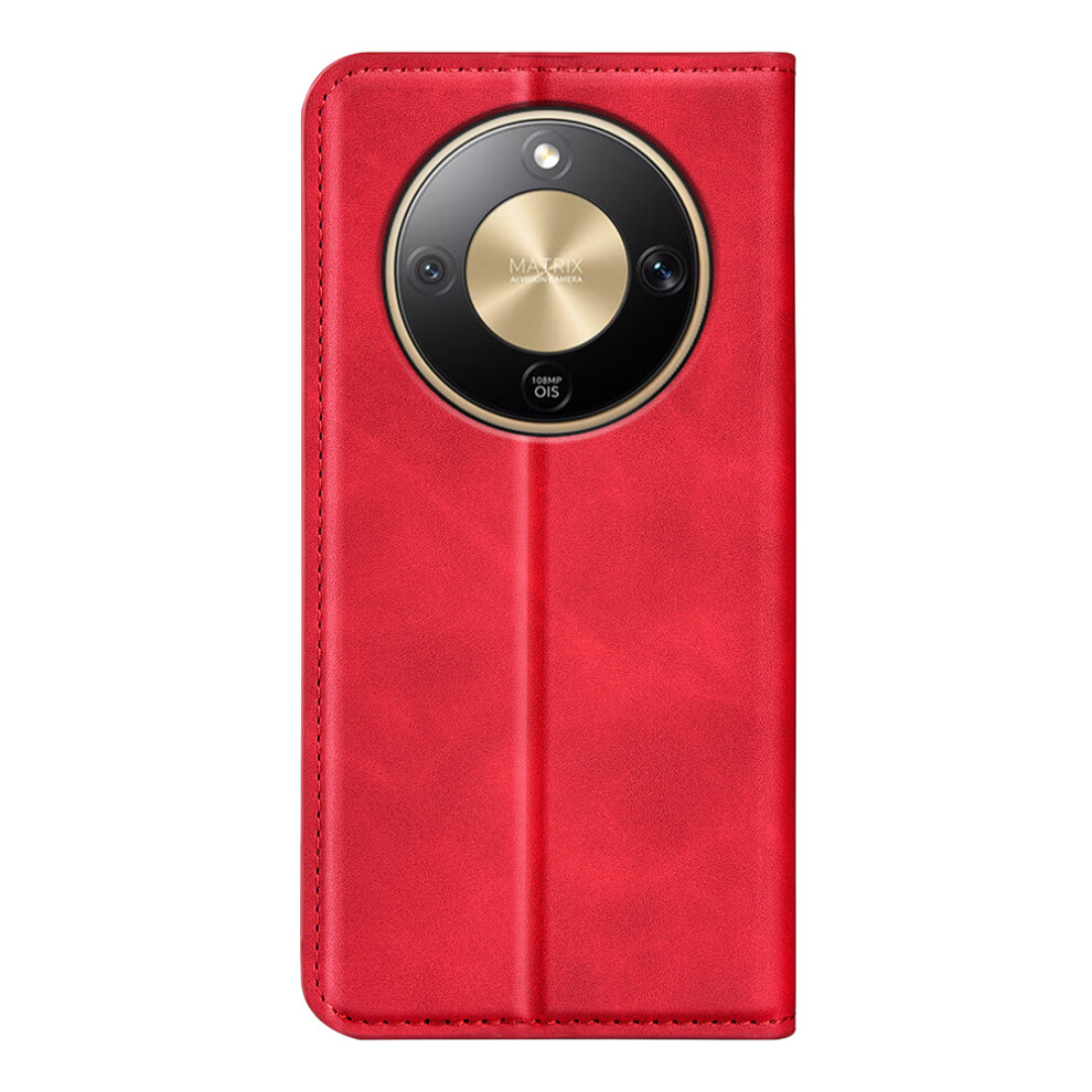 (Red) For Honor Magic8 Lite 5G / X9d 5G / X70 5G Case Skin Touch Leather Wallet Phone Cover Red 6914296841121