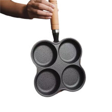 4-Hole Frying Pan Non Stick Breakfast Burger Egg Pancake Maker Multifunction Hamburger Steak Pan