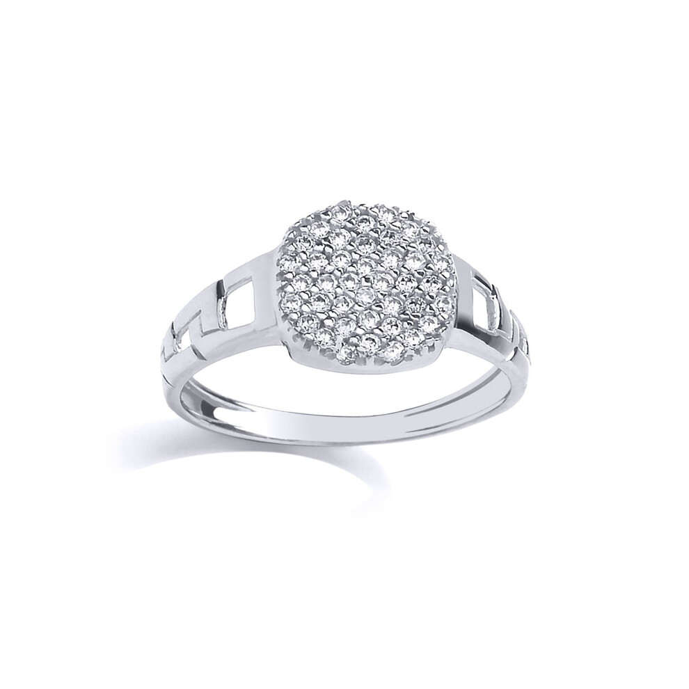 Jewelco London (I) Kids Sterling Cubic Zirconia Encrusted Cushion Signet Ring - Gvr22k Silver