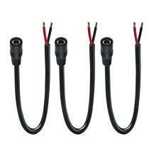 3Pcs 5.5mmx2.5mm Pigtail Cable, Female Repair Power Cable DC5525 Connector, for Storage Power Supply, Solar Panel