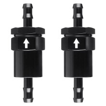 3/8" Billet Inline Fuel Filter 30 Anodized Aluminum Black 2PCS