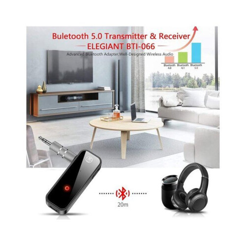 Car receiver/transmitter, auxiliary input, Bluetooth 5.0, stereo, for home use, 3.5 mm jack 1