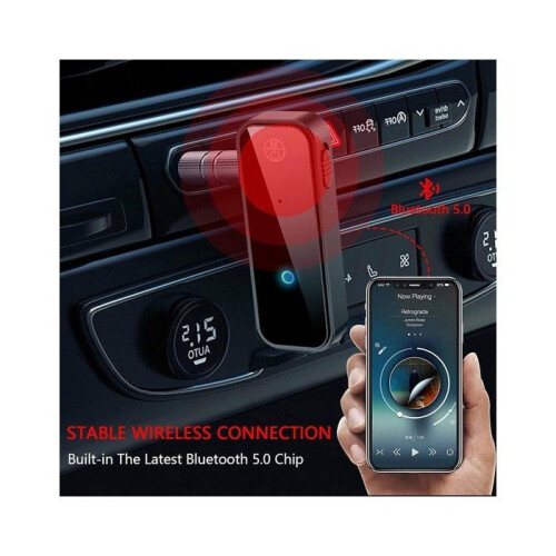 Car receiver/transmitter, auxiliary input, Bluetooth 5.0, stereo, for home use, 3.5 mm jack 2
