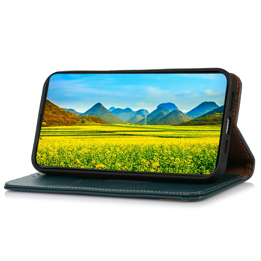 (Green) Khazneh For Motorola Edge 70 5G Case Wallet Genuine Cow Leather Phone Cover Nappa Texture Green 6914292786372