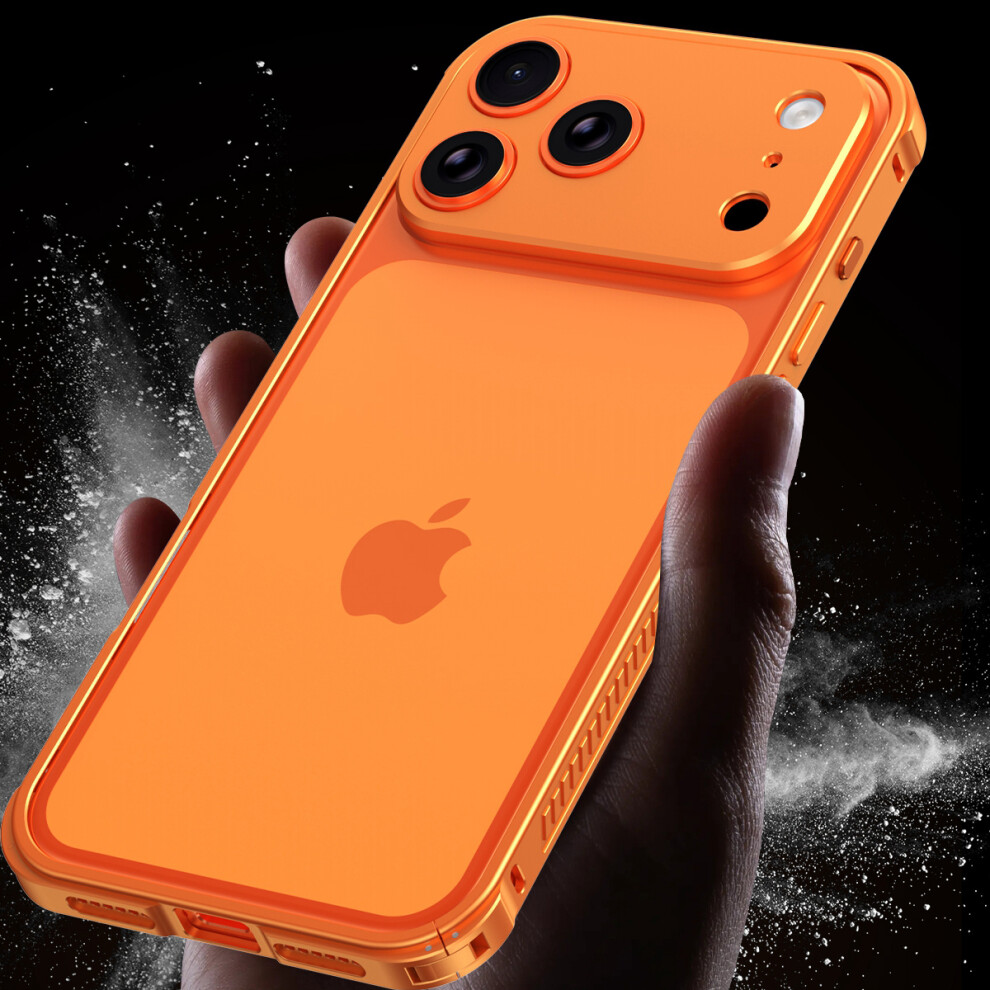 (Grey) For Iphone 17 Pro Phone Cover Seahorse Buckle Aluminum Alloy Bumper Case With Metal Lens Frame Grey 6914296569964