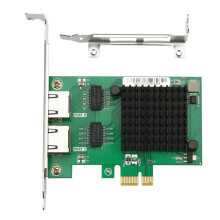 I350-T2 PCIE X1 Gigabit Ethernet Network Card Dual RJ45 Server Internal NIC 10/100/1000Mbps for Desktop PC
