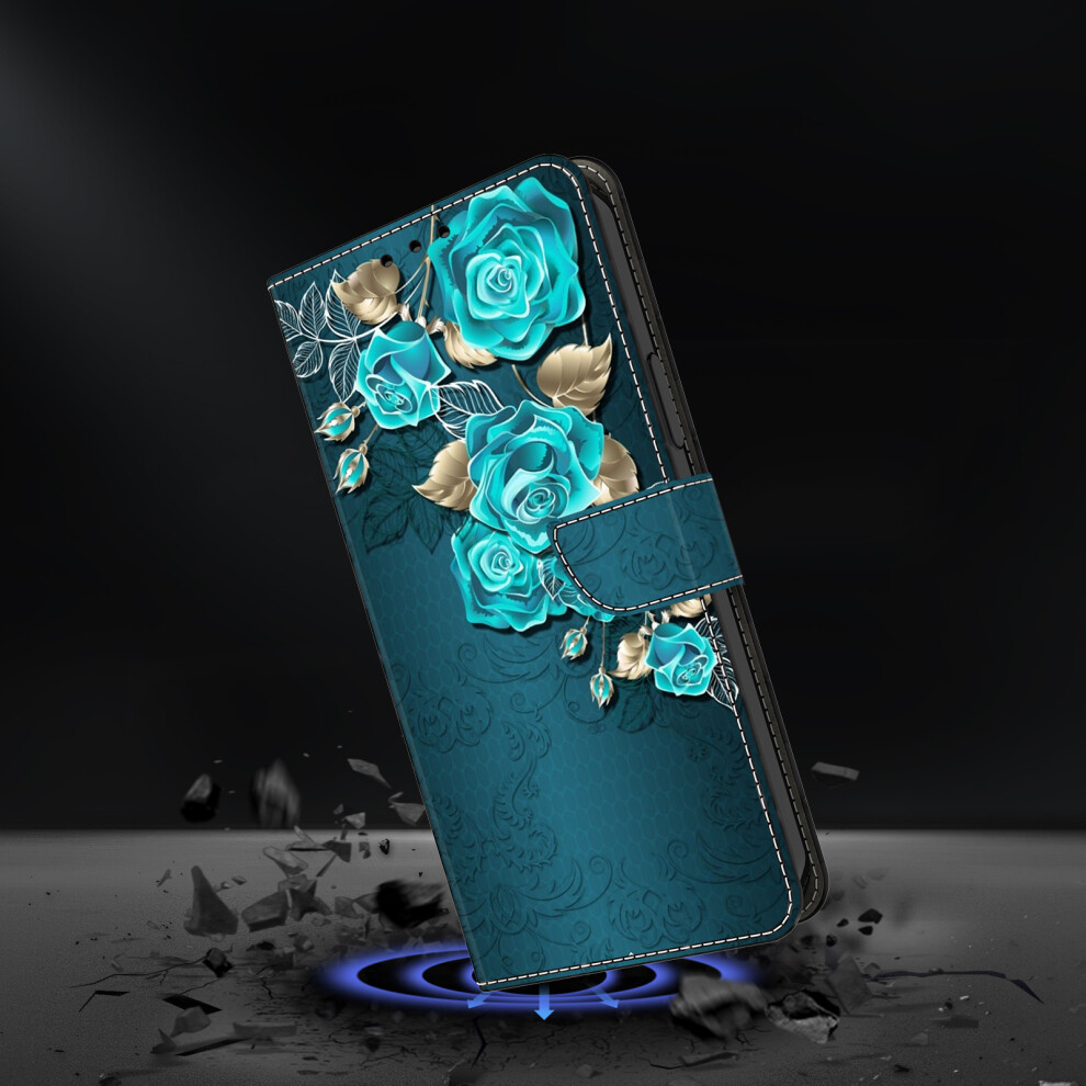 ( Rose) For Samsung Galaxy S26+ Case Magnetic Clasp 3D Pattern Leather Wallet Phone Cover Blue 6914290865611