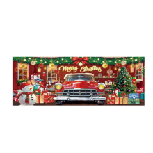 16x7ft Christmas Garage Door Cover Decoration Red Truck & Christmas Backdrop