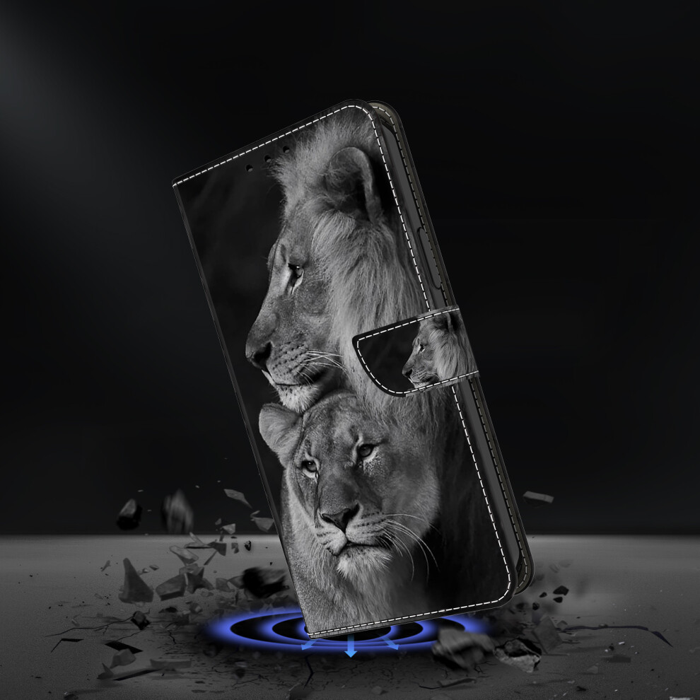 (Couple Lions) For Samsung Galaxy S26 Ultra Case Magnetic Clasp 3D Pattern Leather Wallet Phone Cover 6914291895198