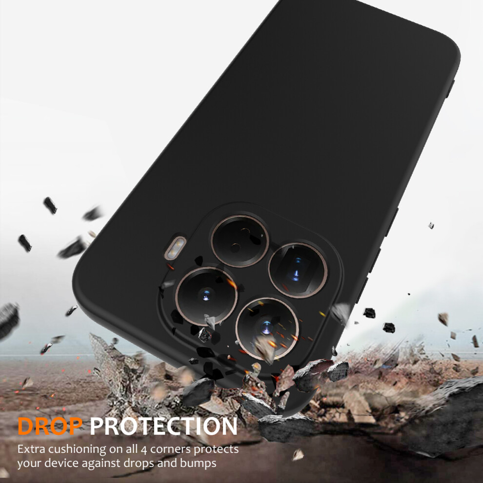 (Black) For Xiaomi 15T Pro Magnetic Case Anti-Drop Liquid Silicone Phone Cover Black 6914296393309