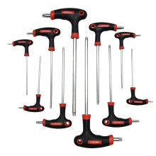 Conjunto de 10 Chaves Hexagonais com Cabo em T, Chaves Torx Universais, Chaves de Fenda Esféricas, Chaves de Porca para Reparos Automotivos. B