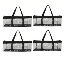 Conjunto de 4 Bolsas Organizadoras para CDs com Alças e Zíper, Porta-Mídias Empilhável
