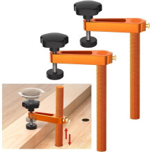 Bench Dog Clamp, 3/4"(19mm) Dog Hole Clamp, Adjustable Height Aluminum Alloy Stable Holdfast Woodworking Tools-2 Pack