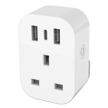 Tuya WiFi Plug UK Socket USB Type C Telefoonoplader Huishoudelijk Apparaat Werkt met Alexa Home