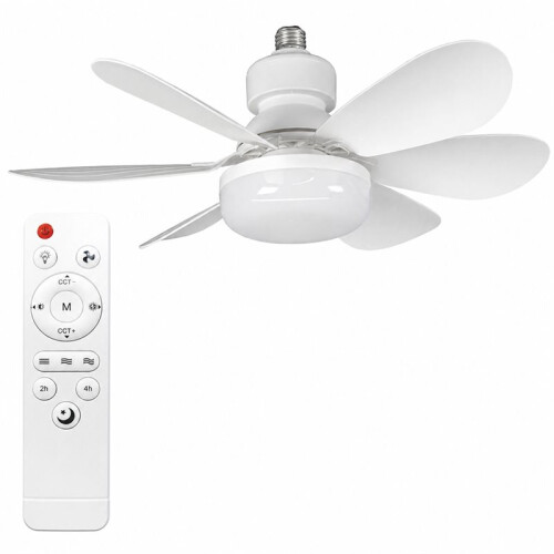 Ventilatore da Soffitto Silenzioso per Casa con Luce LED Notturna 40W e Telecomando