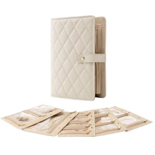 Travel Notebook Organizer, Portable Jewelry Book Case with Detachable Pouches, Tangle‑Free Travel for Women