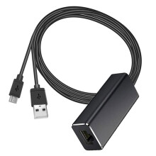 Micro USB to RJ45 Ethernet Adapter 100Mbps for Fire TV Stick with USB Power Supply 1M