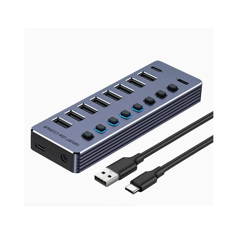 Usb 3.0 Hub 10 Splitter Off/ Power Adapter Usb Extender For Labtop Mobile Phone Tablets 4712697354071