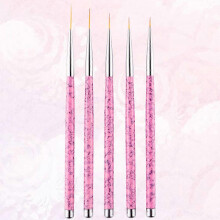 Nagelkunst-Stifte-Set, 5-teilig, rosa, feine Manikürepinsel